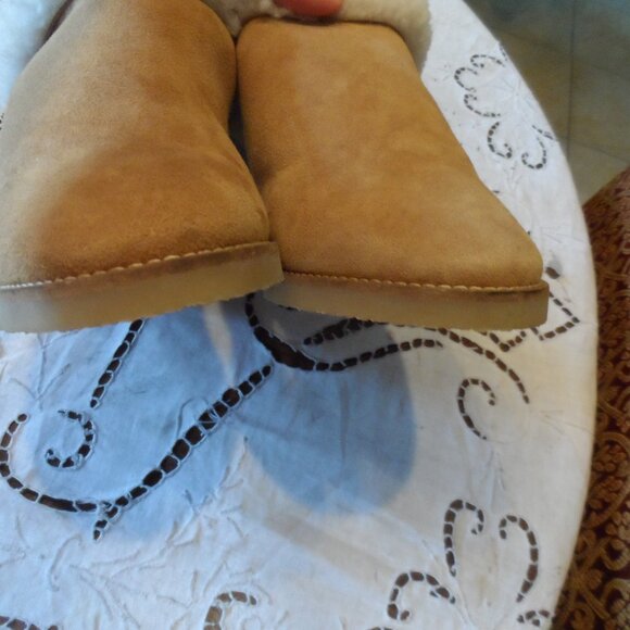 Isabel Marant Beige Suede Calfskin Wedge Mules w/Lamb Shearling Lining Size 39 - Picture 8 of 15